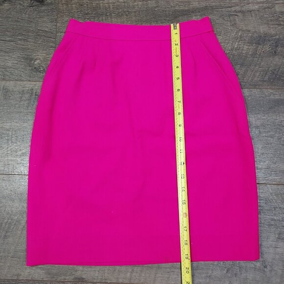 Evan Picone Petite Pink Fuchsia Megenta Skirt Size 2 Wool Vintage 1980s Lined - Picture 4 of 9